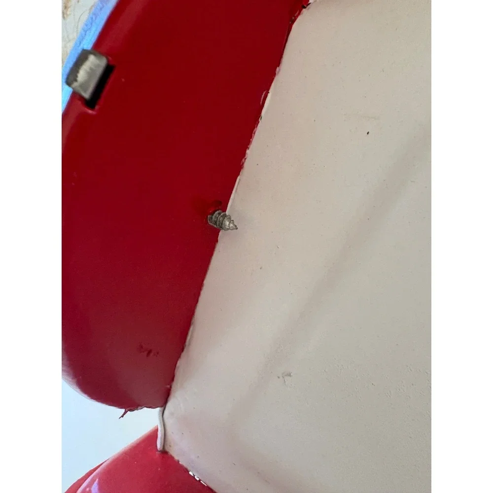 Vintage American Family Scale Red White Metal 25 Lbs Kitchen Farmhouse Decor